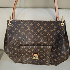 Elegant Brown Monogram Shoulder Bag